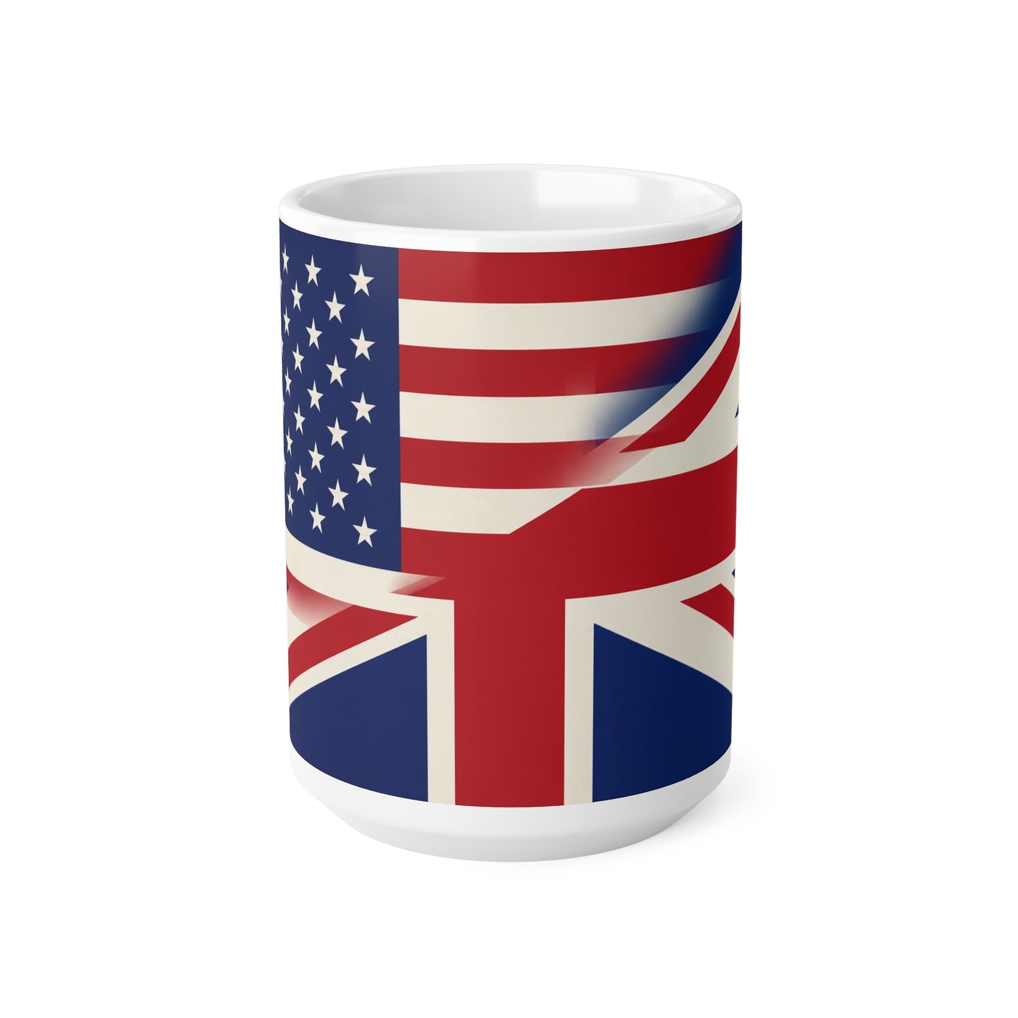 USA / UK British Flag Ceramic Coffee Mug — USA & UK Union Double-Sided 11oz/15oz
