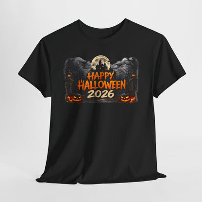 Halloween 2026 Tee — Horror Movie Villains Pumpkin Graphic T-Shirt