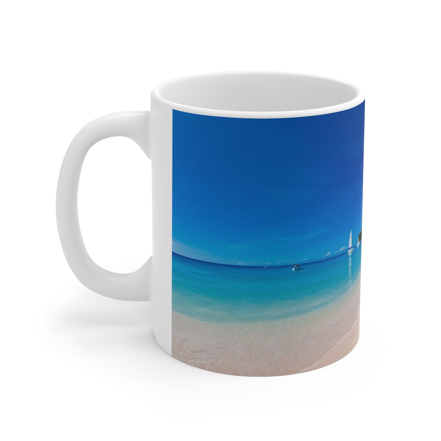 Caribbean Beach Ceramic Coffee Cups, 11oz, 15oz