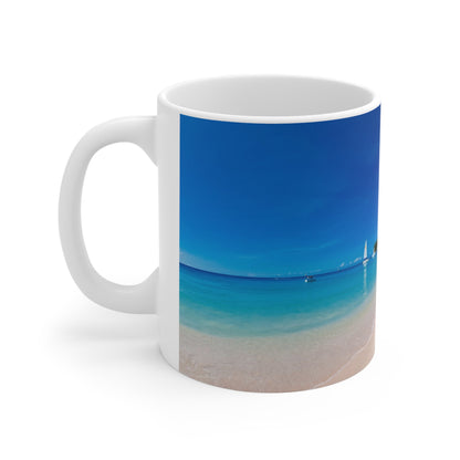 Caribbean Beach Ceramic Coffee Cups, 11oz, 15oz