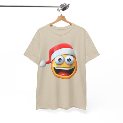 Christmas Emoji T-Shirt — Santa Hat Smiley Holiday Tee