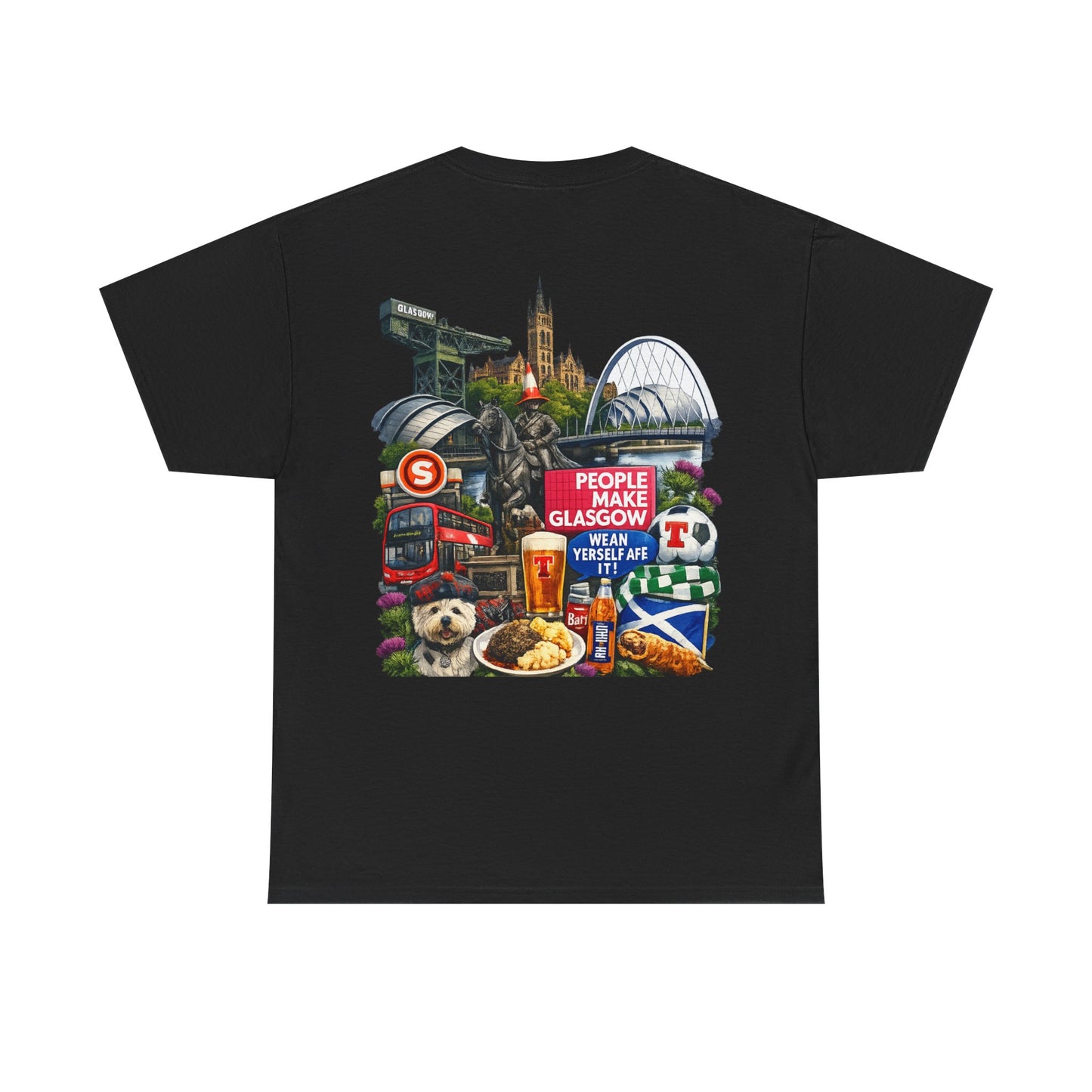 Glasgow Collage T-Shirt — "People Make Glasgow" Scottish City Souvenir Tee