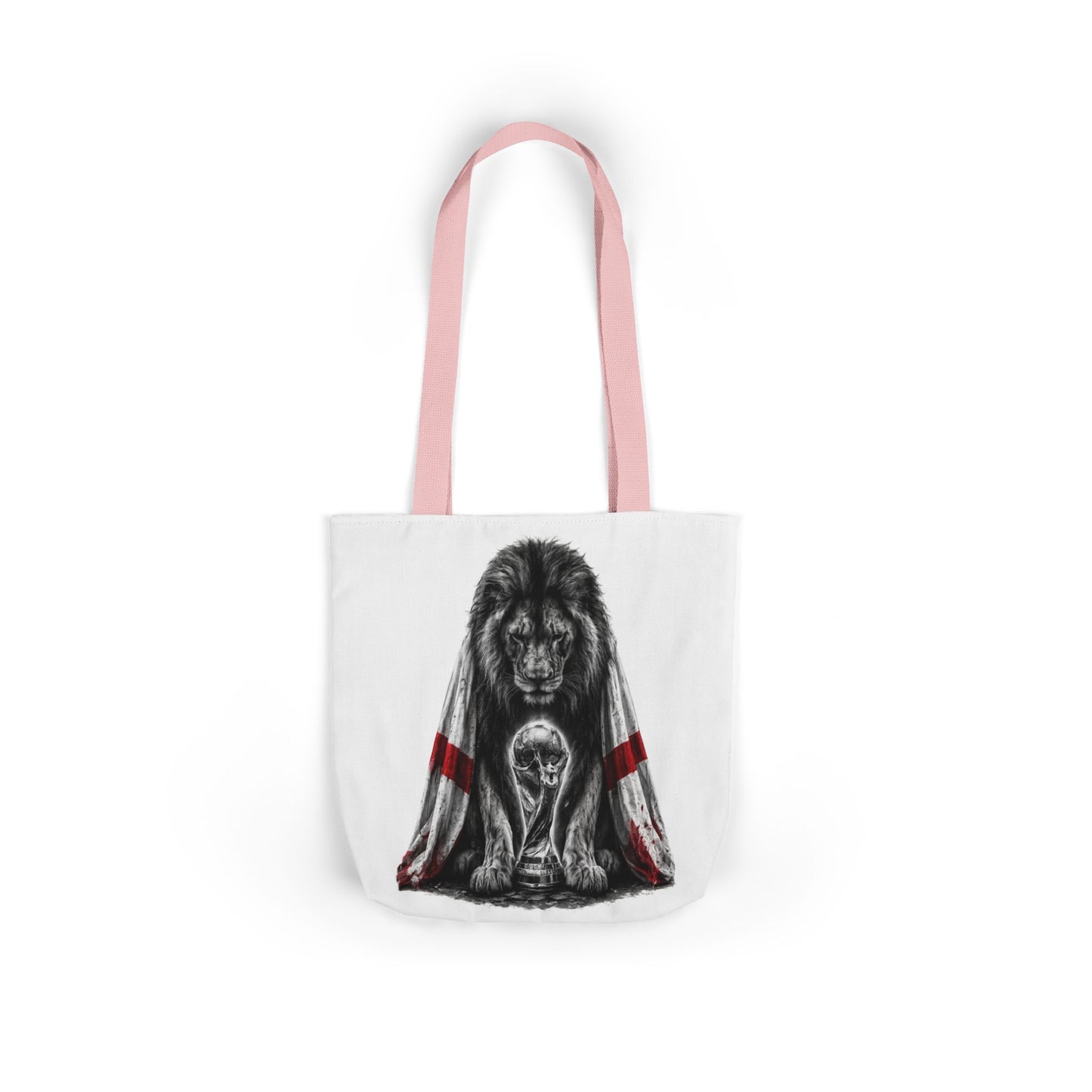 England Lion Guardian Canvas Tote — Protective Lion & Cub Illustration Tote Bag