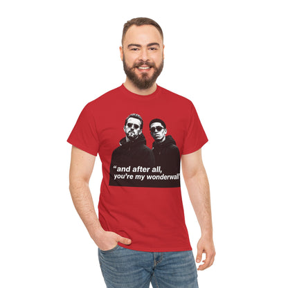 Kane and Bellingham Wonderwall Lyric T-Shirt — ‘and after all, you’re my wonderwall’ Retro Band Tee