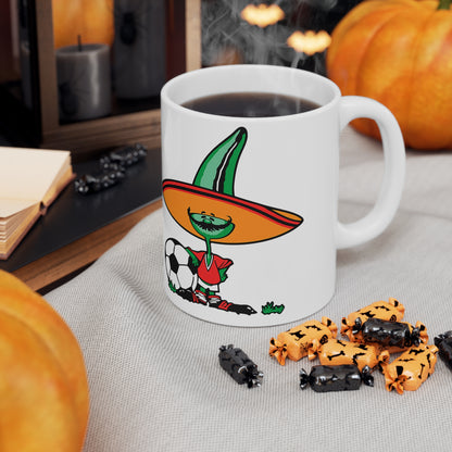 Mexico 86 Soccer Sombrero Mug — Funny Mexican Soccer Coffee Cup (11oz & 15oz)