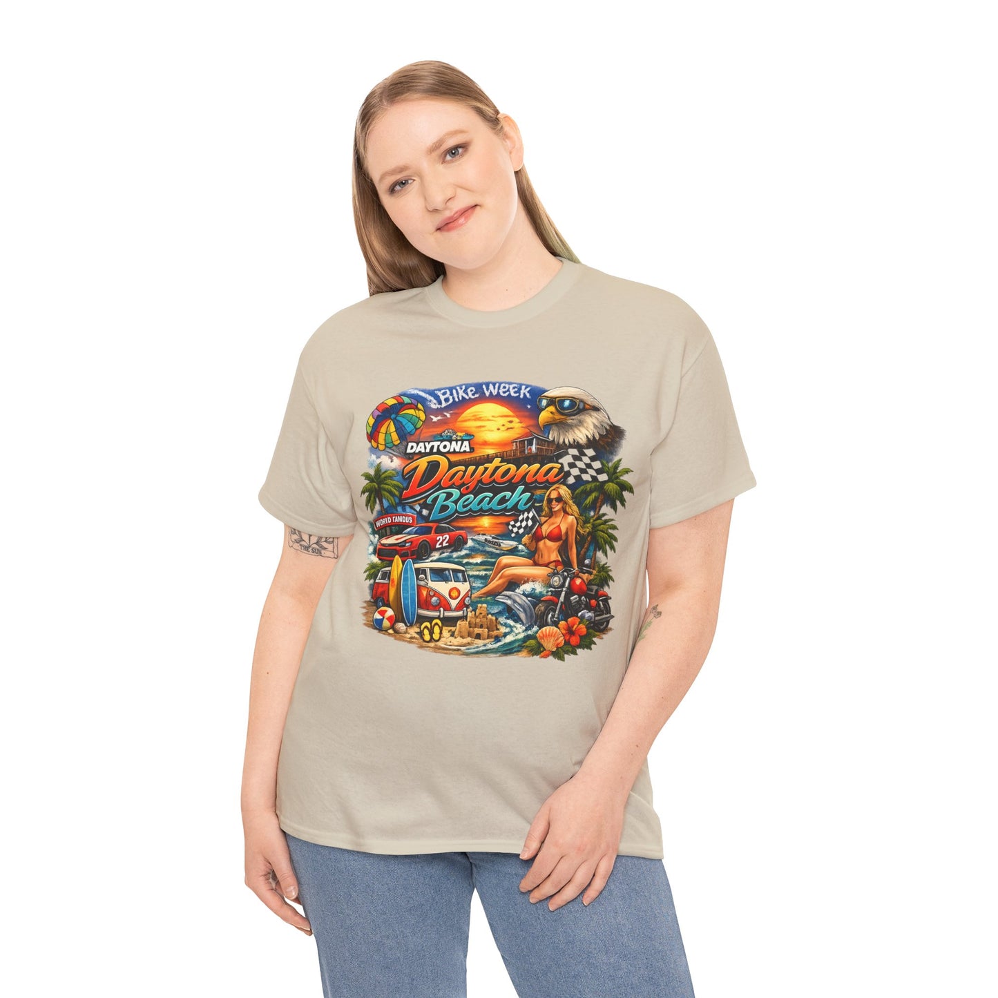 Daytona Beach Vintage Surf T-Shirt — Retro Sunset Palm Beach Tee
