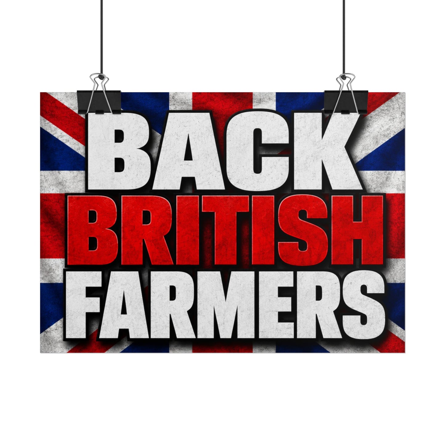 Back British Farmers Union Jack Support Poster