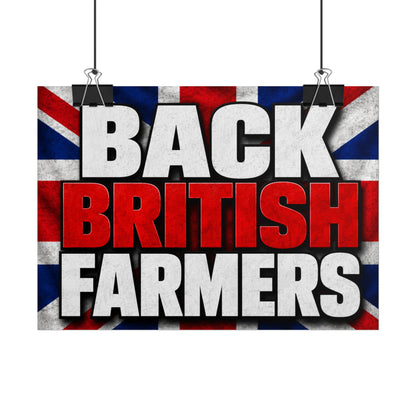 Back British Farmers Union Jack Support Poster