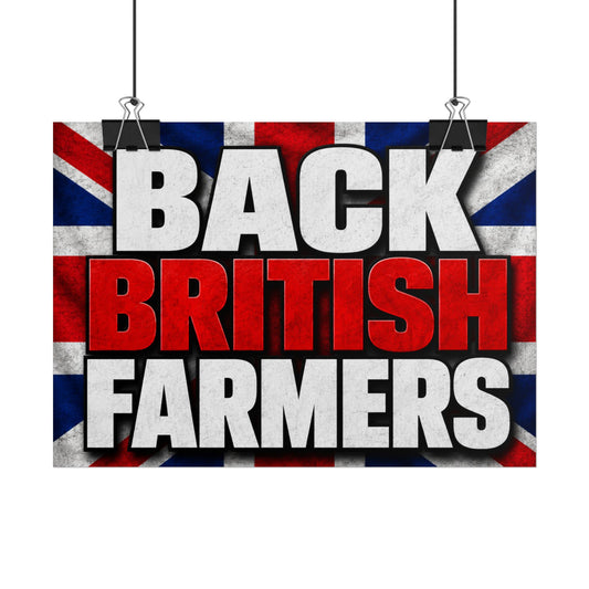 Back British Farmers Union Jack Support Poster
