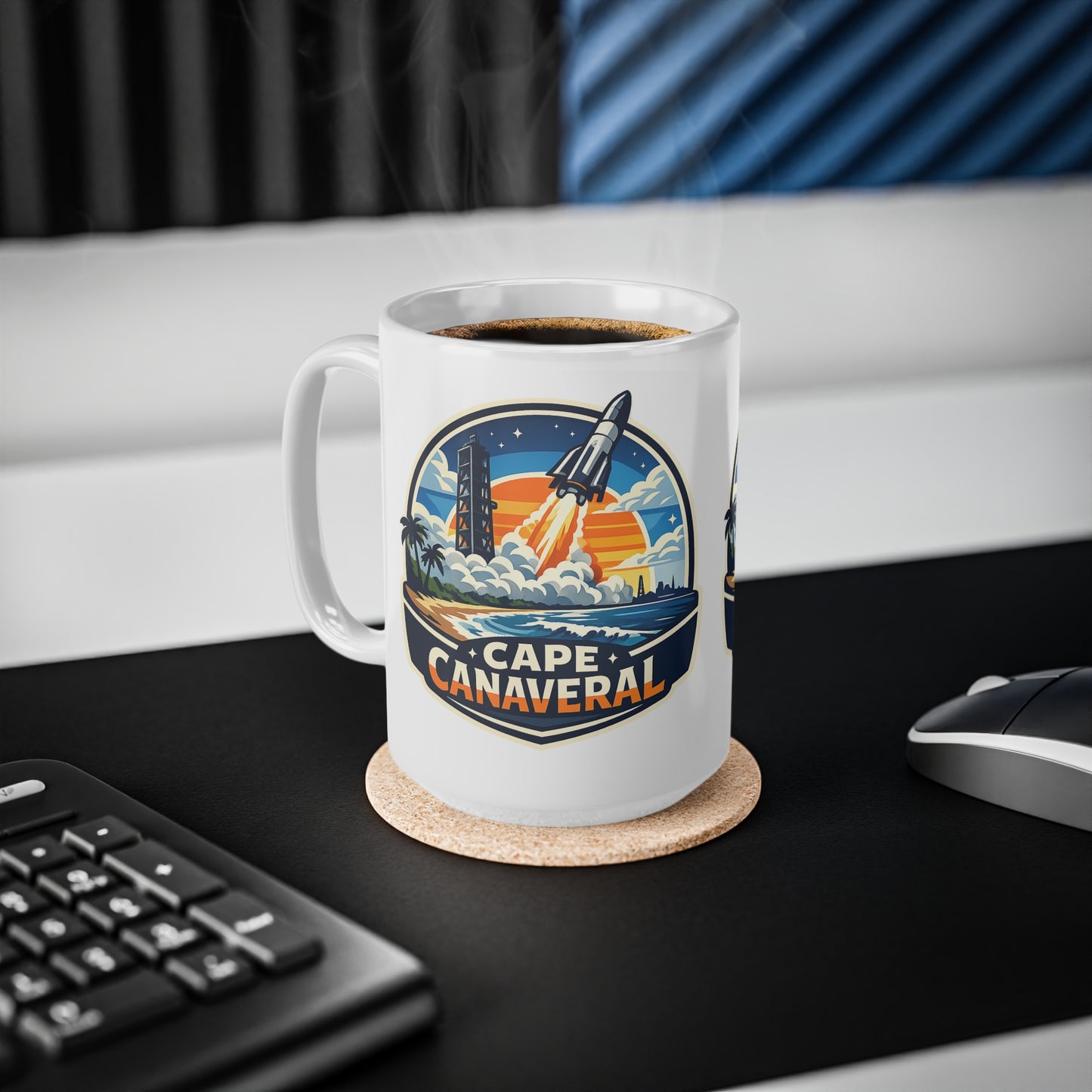 Cape Canaveral Ceramic Coffee Cups, 11oz, 15oz