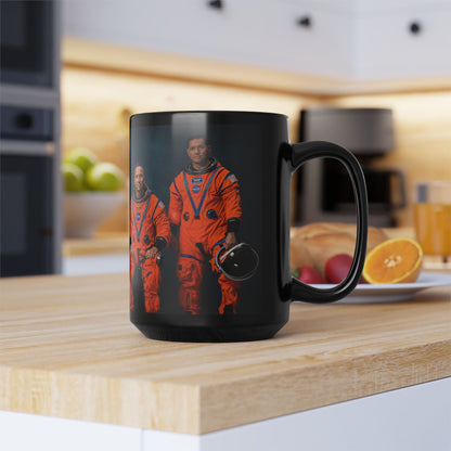 Artemis III Crew Photo Black Mug — Spaceflight Cosmonaut Portrait Coffee Cup (11oz/15oz)