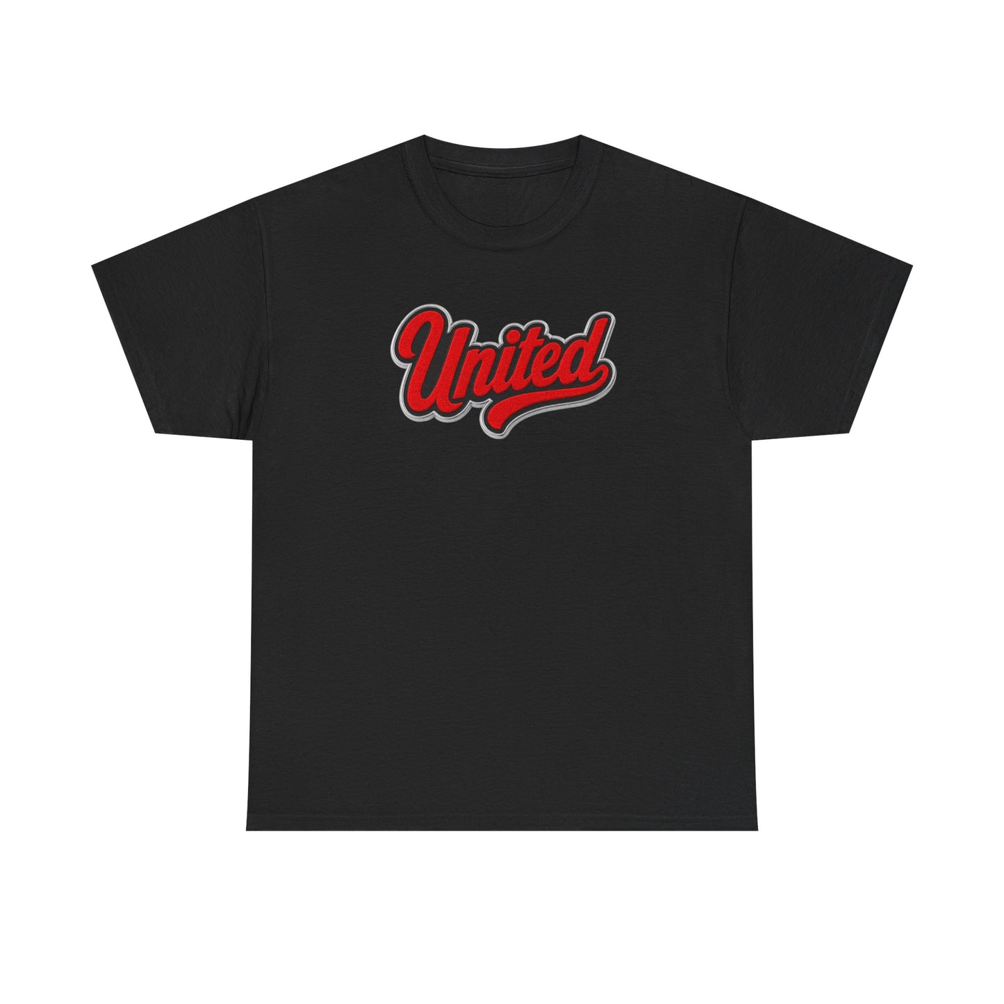 United Retro Script Tee — Vintage Red Logo T‑Shirt