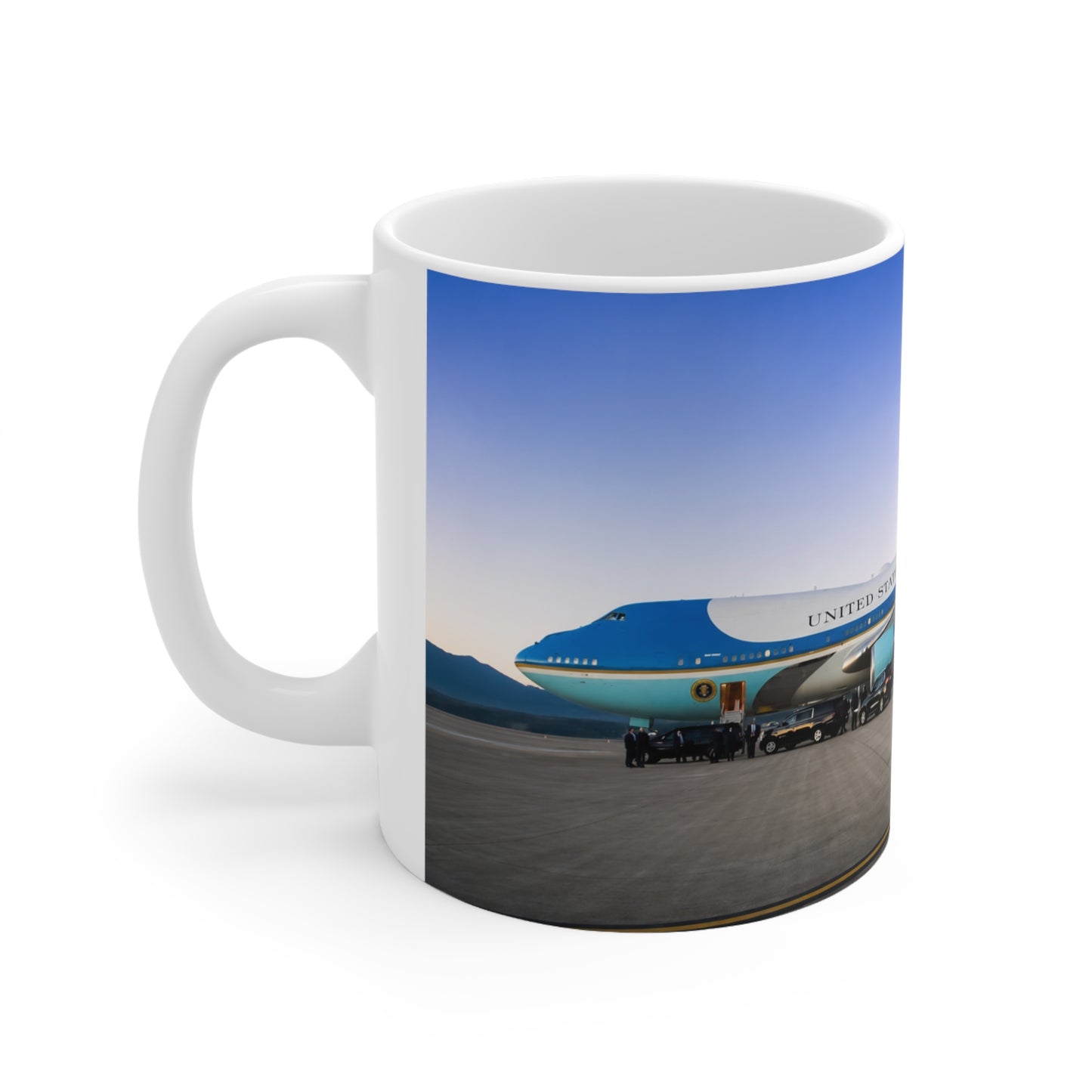 Air Force One Ceramic Coffee Mug — Presidential Plane Photo Coffee Cup (11oz, 15oz)
