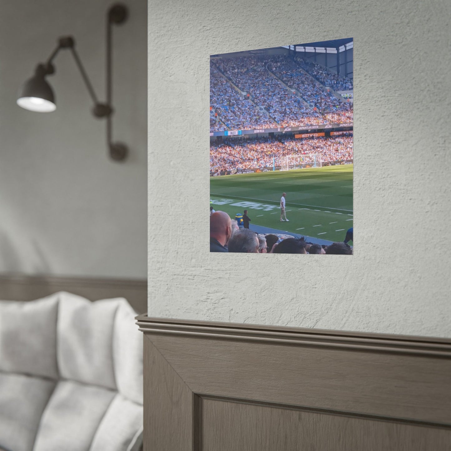 Pep's Last Match at the Etihad Stadium Crowd Soccer Poster — Rolled Sports Print