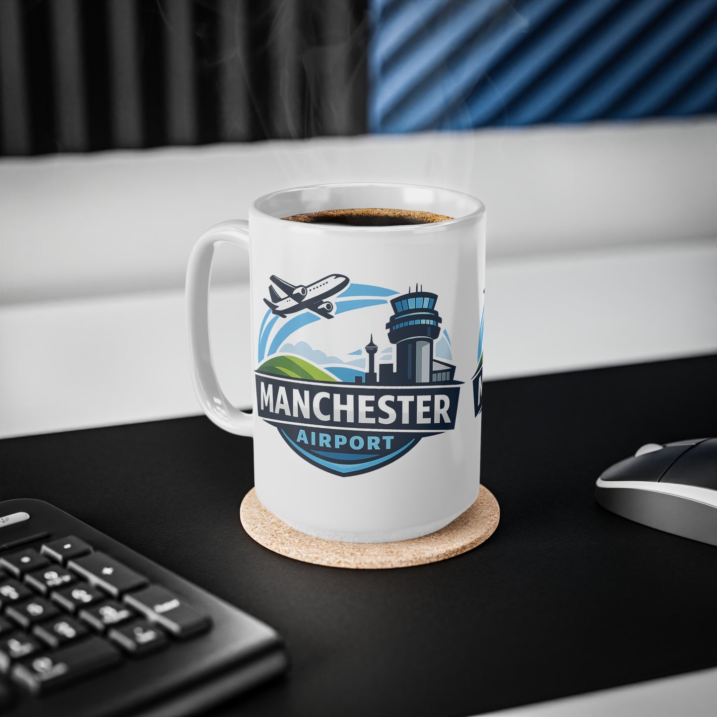 Manchester Airport Ceramic Coffee Mug — 11oz & 15oz Traveller Souvenir