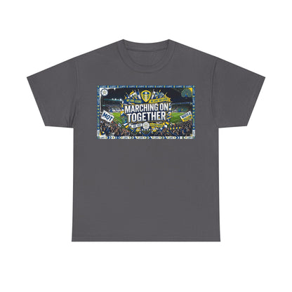 Leeds United T-Shirt — "Marching On Together" Fan Tee (Soccer Supporter Graphic)