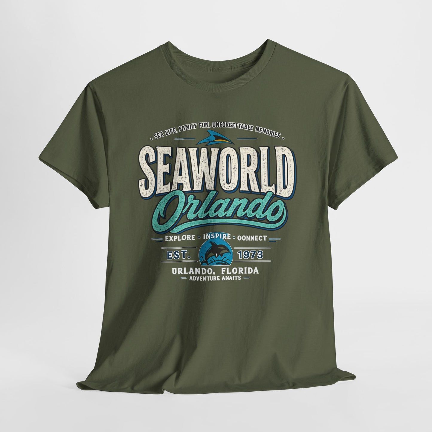 SeaWorld Orlando Graphic Tee — Retro Explore Inspire Connect Vacation Shirt