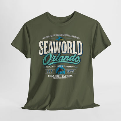 SeaWorld Orlando Graphic Tee — Retro Explore Inspire Connect Vacation Shirt