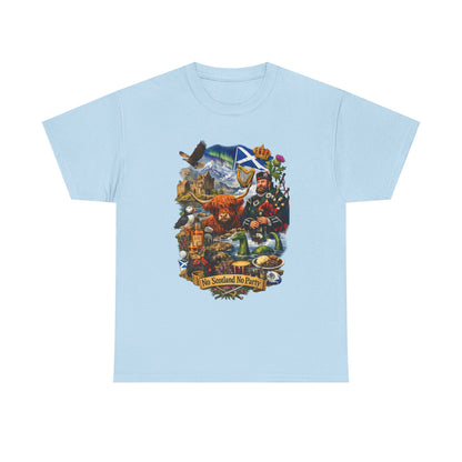 Scotland Collage T-Shirt — "No Scotland No Party" Scottish Heritage Tee