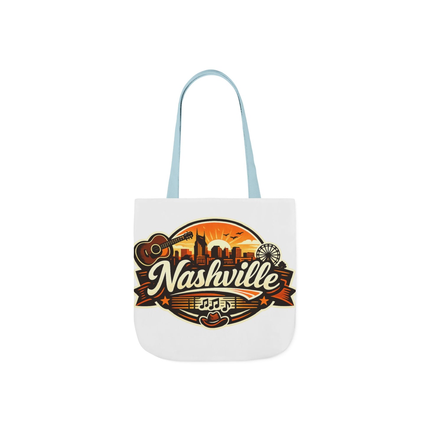 Nashville Sunset Tote Bag — Country Music Skyline Canvas Tote