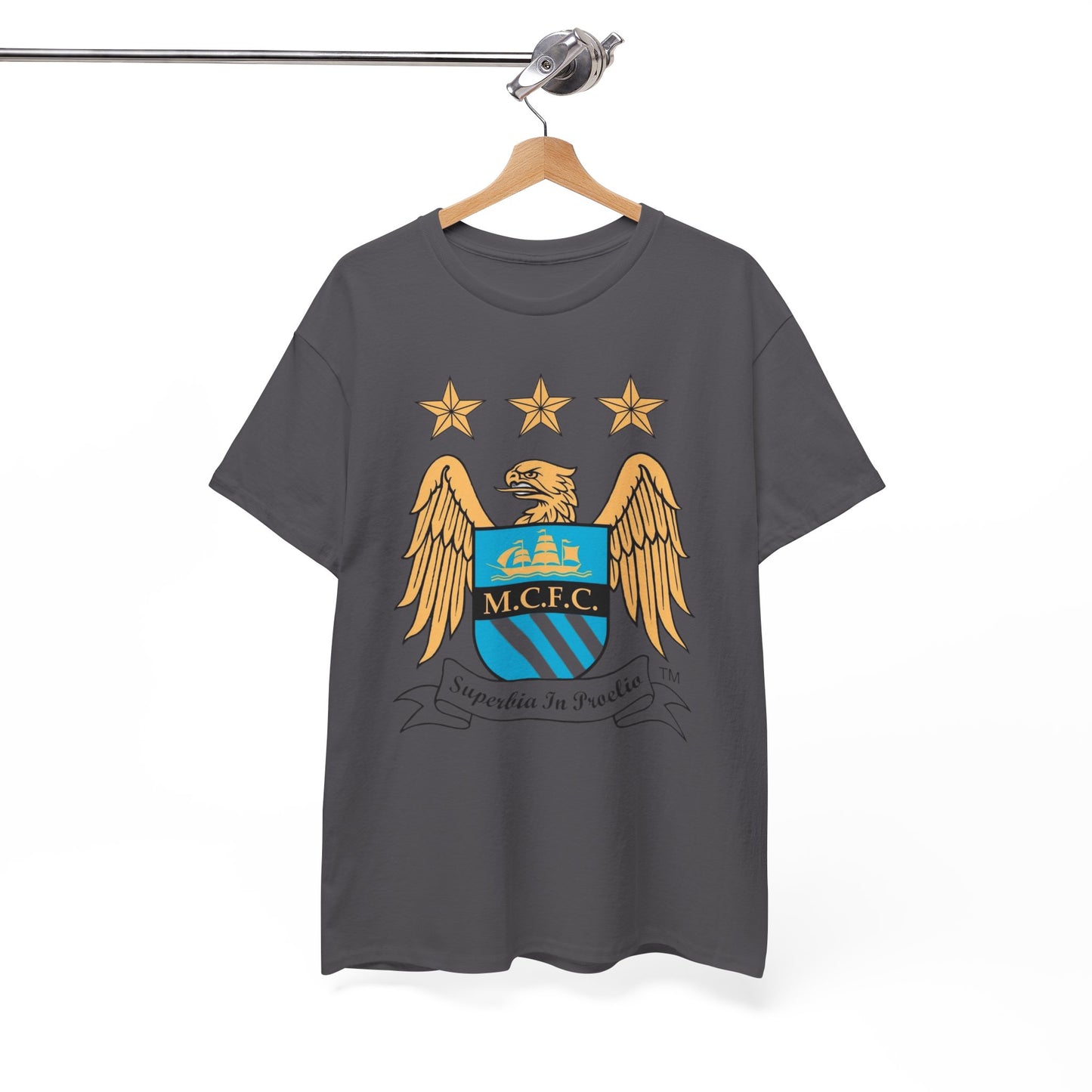 Manchester City Retro Club Crest T‑Shirt — MCFC Vintage Style Club Emblem Tee