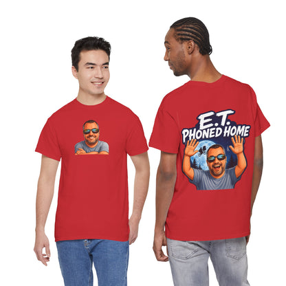 Graphic Tee — "E.T. Phoned Home" Smiling Guy Retro Design
