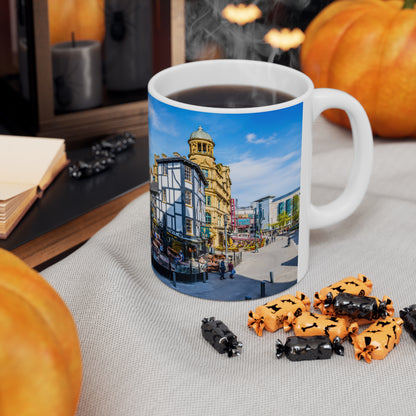 Manchester England Street Scene Ceramic Coffee Mug — 11oz & 15oz