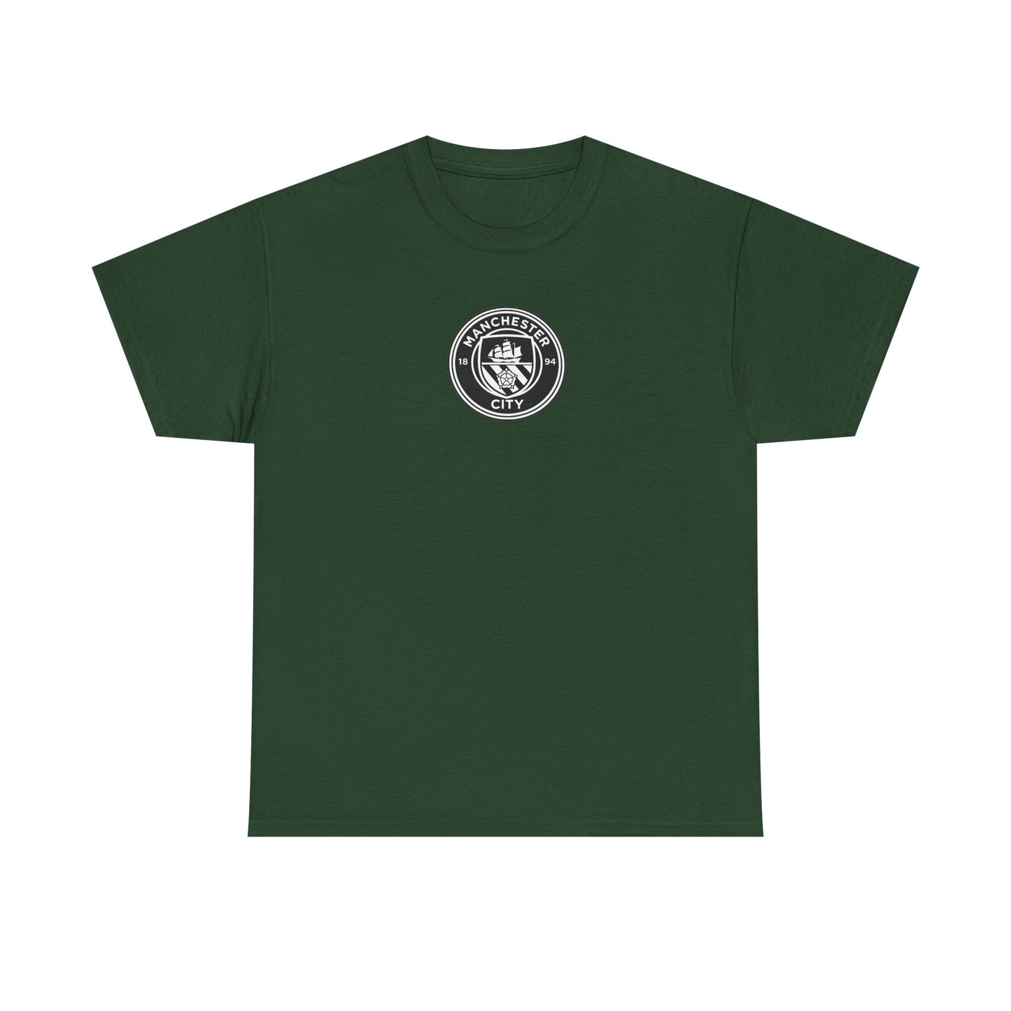 Man City Unofficial T-Shirt — Vintage Crest Logo Tee (Small Chest Emblem)