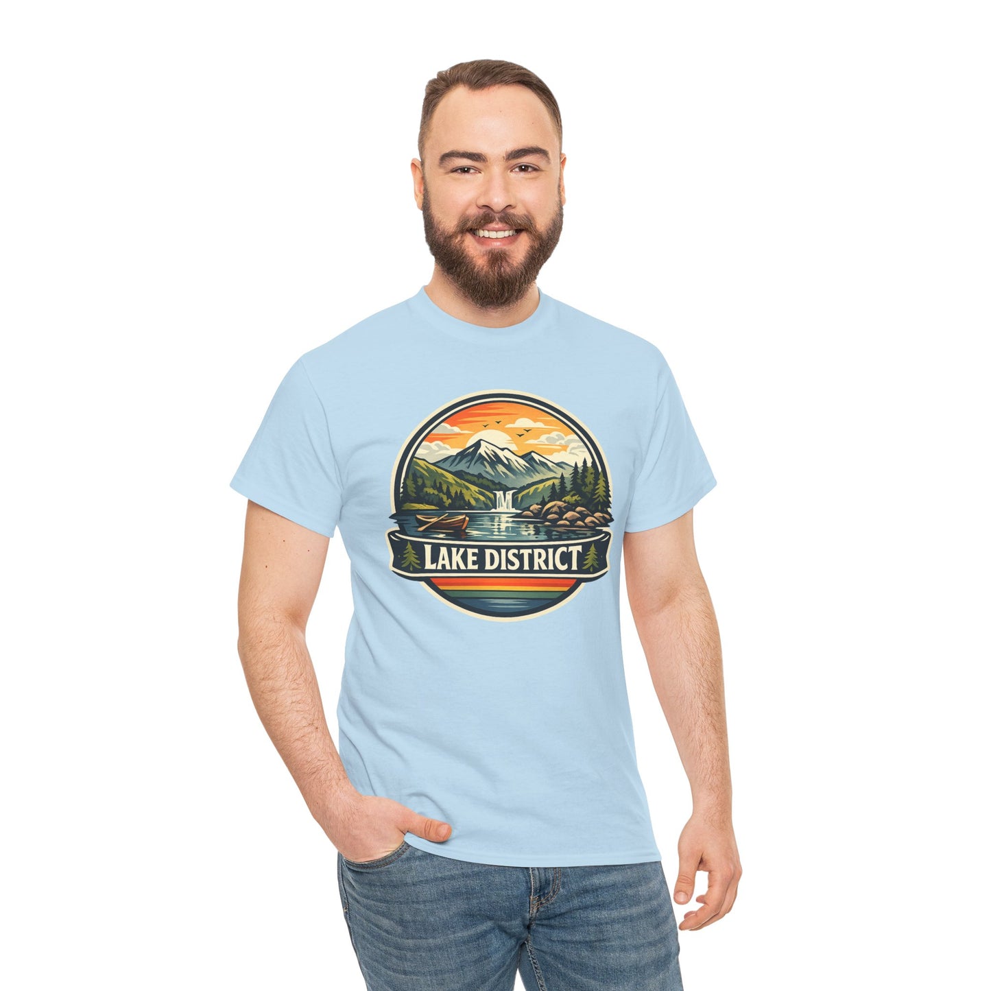 Lake District Graphic Tee — Scenic Mountain & Lake Camping Shirt