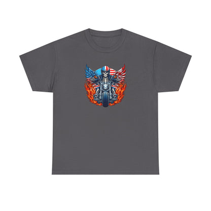 Motorcycle Skull Tee — "Sons of a B***h" Patriotic Biker Shirt