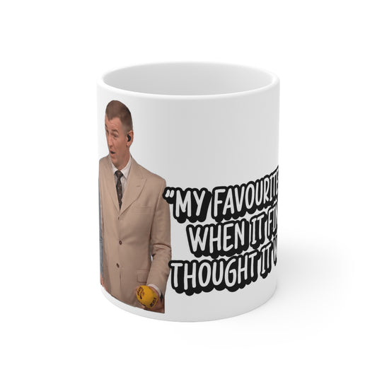 Wayne Rooney and Joe Hart World Cup Halftime Show Comment Ceramic Mug — Funny Sports Commentators Quote (11oz & 15oz)