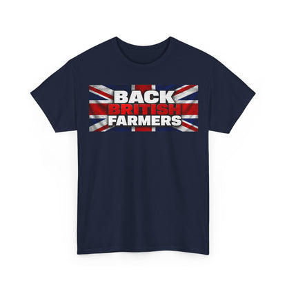 Back British Farmers T-Shirt — Union Jack Support Tee for UK Farmers