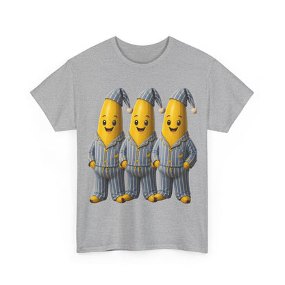 Bananas in Pyjamas – Three Smiling Bananas in Striped Pajamas Graphic T-Shirt