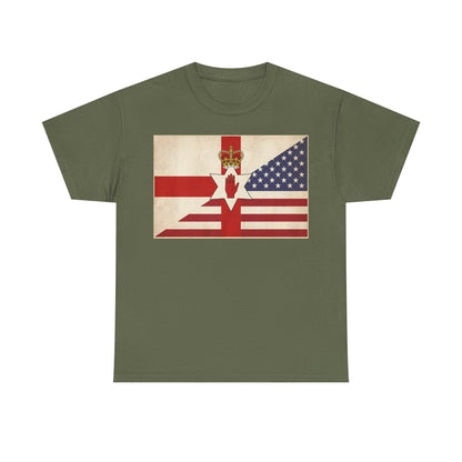Northern Ireland + American Flag Tee — Vintage Graphic Shirt
