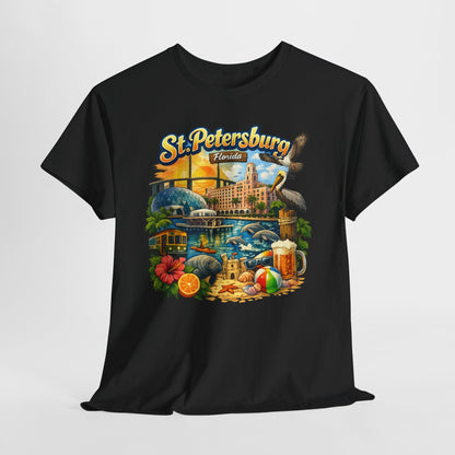 St. Petersburg Florida Retro Beach Scene T-Shirt