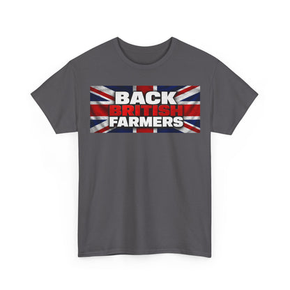 Back British Farmers T-Shirt — Union Jack Support Tee for UK Farmers