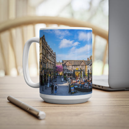 Manchester England Street Scene Ceramic Coffee Mug — 11oz & 15oz