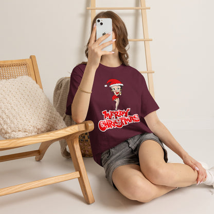Christmas Betty Boop Tee - 'Merry Christmas' Holiday Graphic Shirt
