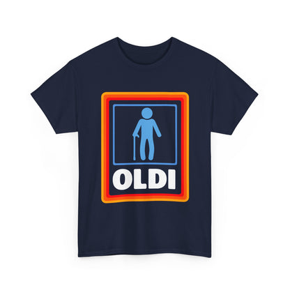Oldi Retro Logo Tee — Funny Elderly Humour T-Shirt
