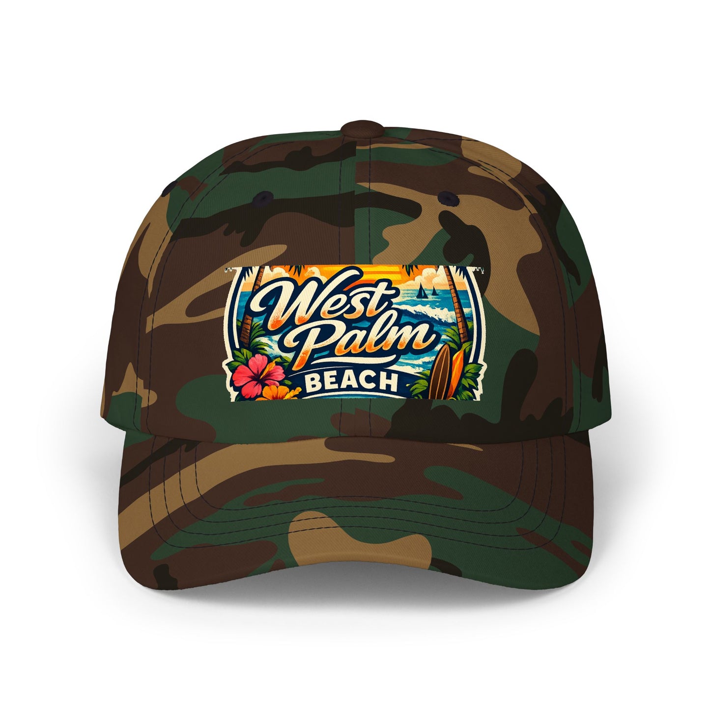 West Palm Beach Dad Cap — Vintage Surfboard Floral Beach Hat