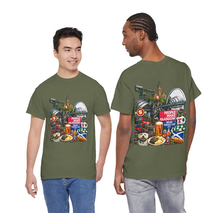 Glasgow Collage T-Shirt — "People Make Glasgow" Scottish City Souvenir Tee