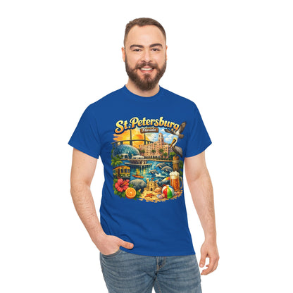 St. Petersburg Florida Retro Beach Scene T-Shirt