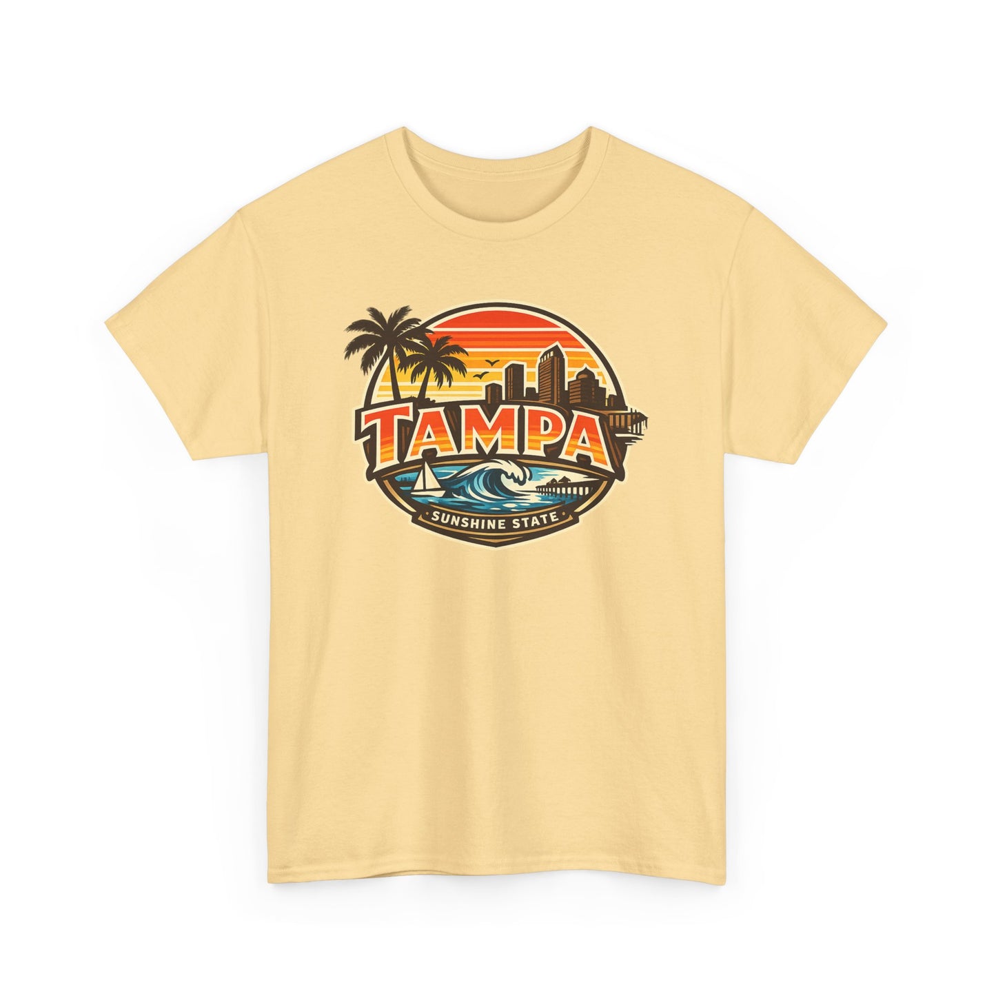 Tampa Retro Sunset T-Shirt – Vintage Palm Beach Skyline Tee