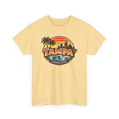 Tampa Retro Sunset T-Shirt – Vintage Palm Beach Skyline Tee