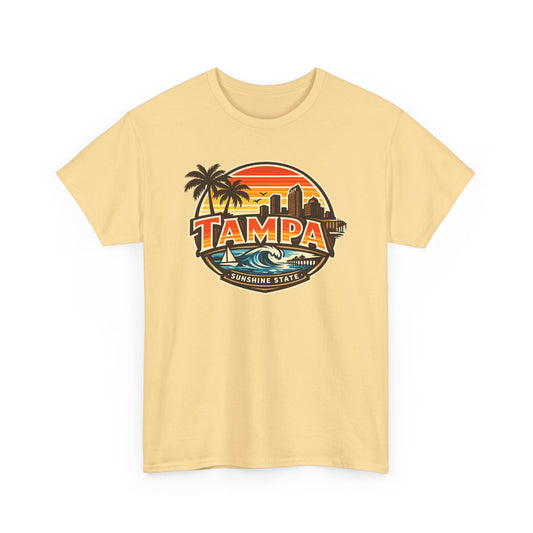 Tampa Retro Sunset T-Shirt – Vintage Palm Beach Skyline Tee