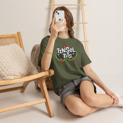 T-Shirt — "Tinsel Tits" Funny Christmas Wreath Holiday Tee