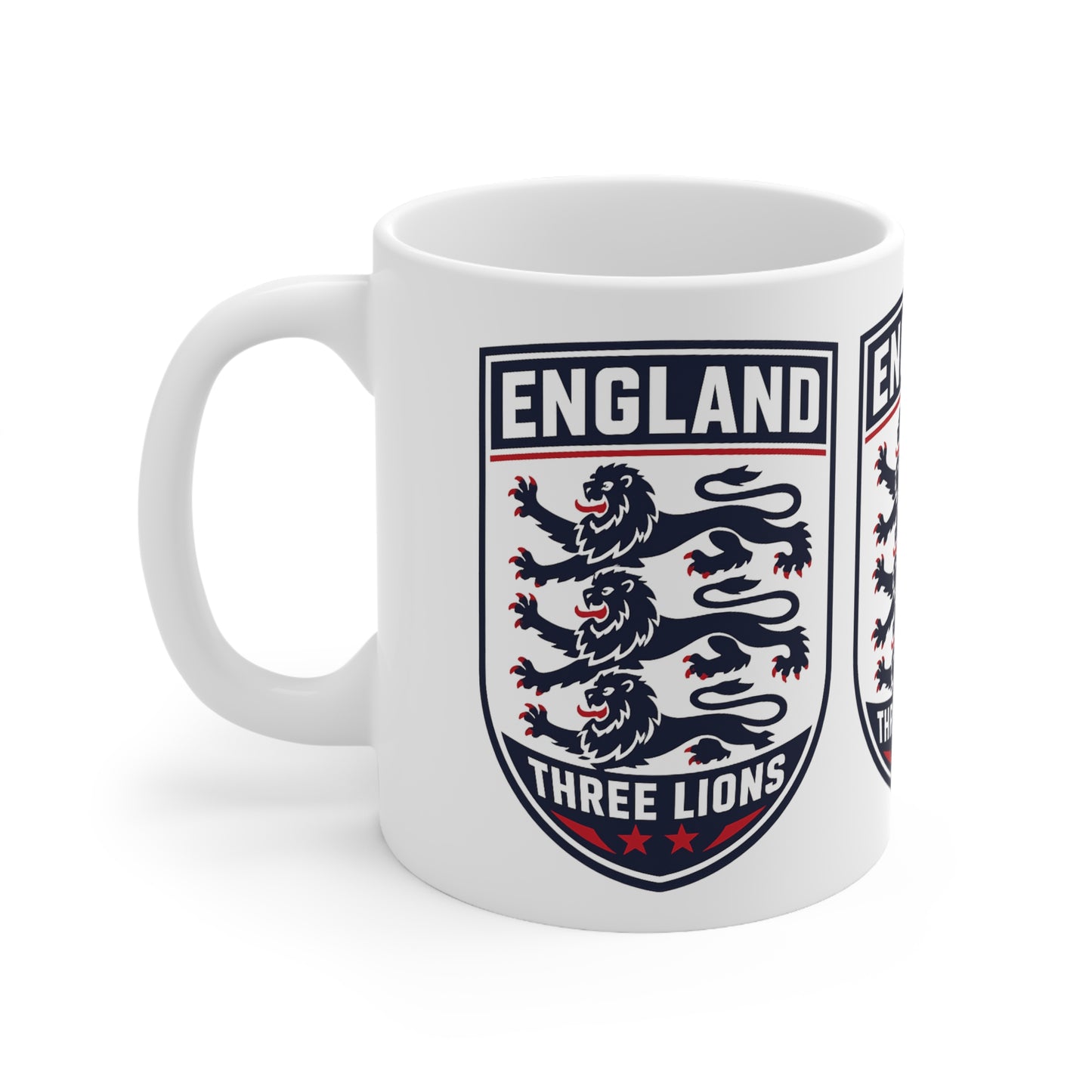 England Three Lions Ceramic Coffee Mug — 11oz & 15oz Football Fan Gift