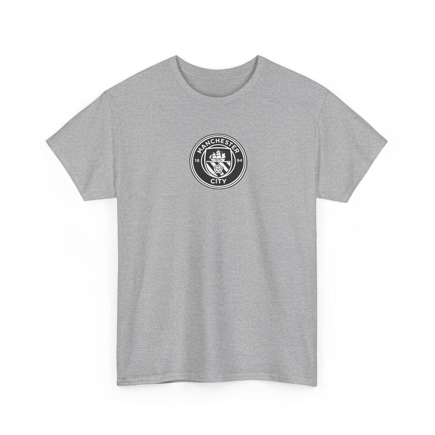 Man City Unofficial T-Shirt — Vintage Crest Logo Tee (Small Chest Emblem)