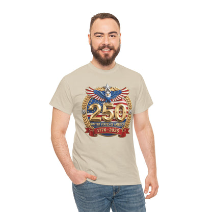 250th USA Anniversary T-Shirt – 1776–2026 Patriotic Eagle Emblem Tee