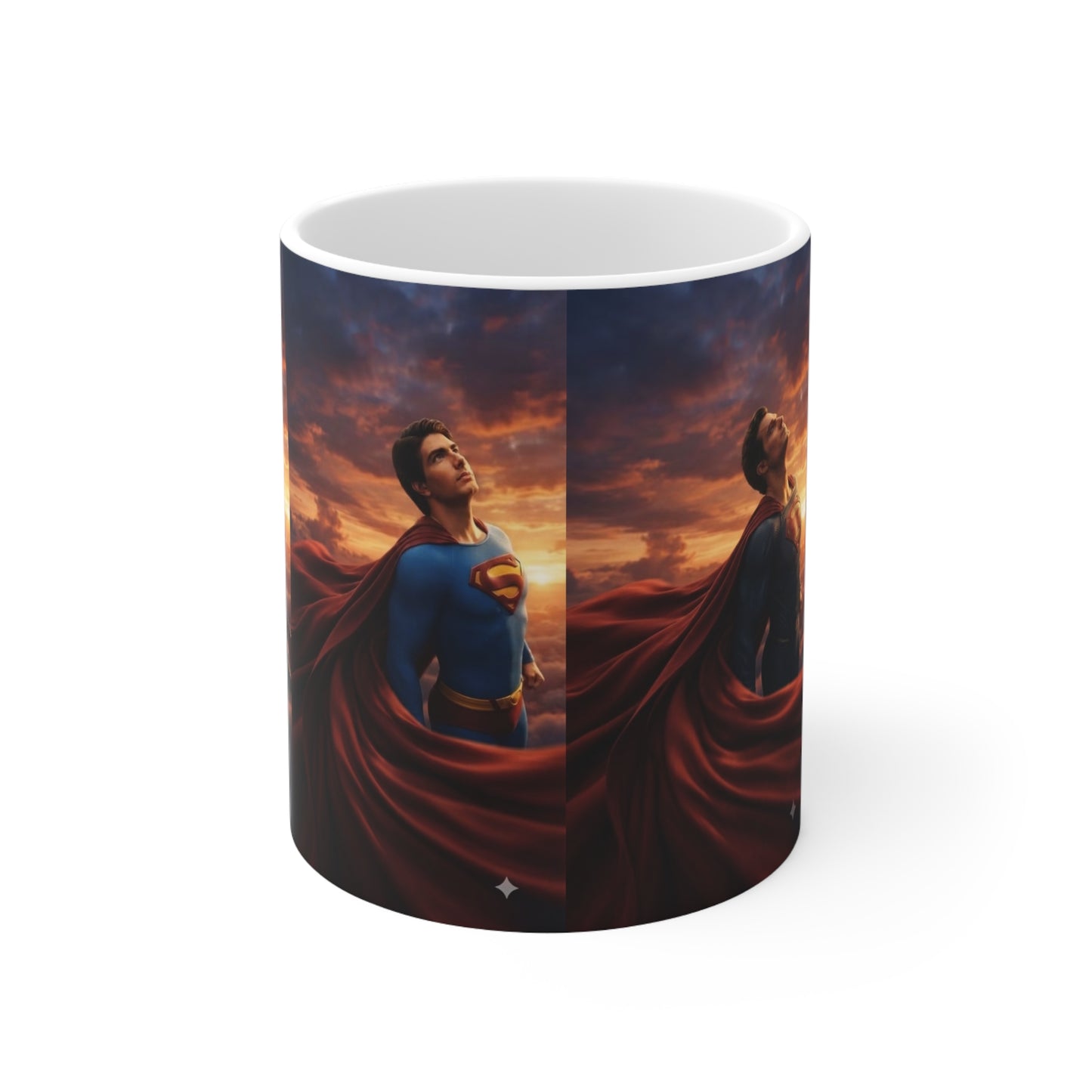 Superman Ceramic Mug - Epic Sunset Hero Portrait Coffee Cup (11oz & 15oz)